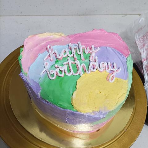 Pastel themed birthday cake